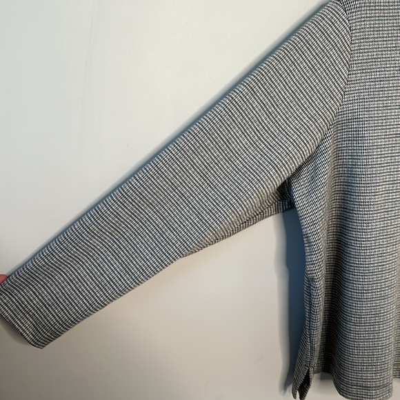 Addition Elle Black Brown Tan Micro Houndstooth Loose Fit Hoodie - Picture 5 of 10